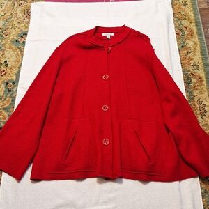 Coldwater Creek Vibrant Red Wool Jacket